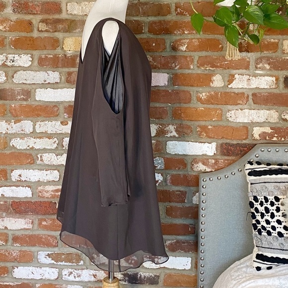 Jay Godfrey Open Slit Long Sleeve Chiffon Dress size 4 - Picture 14 of 15